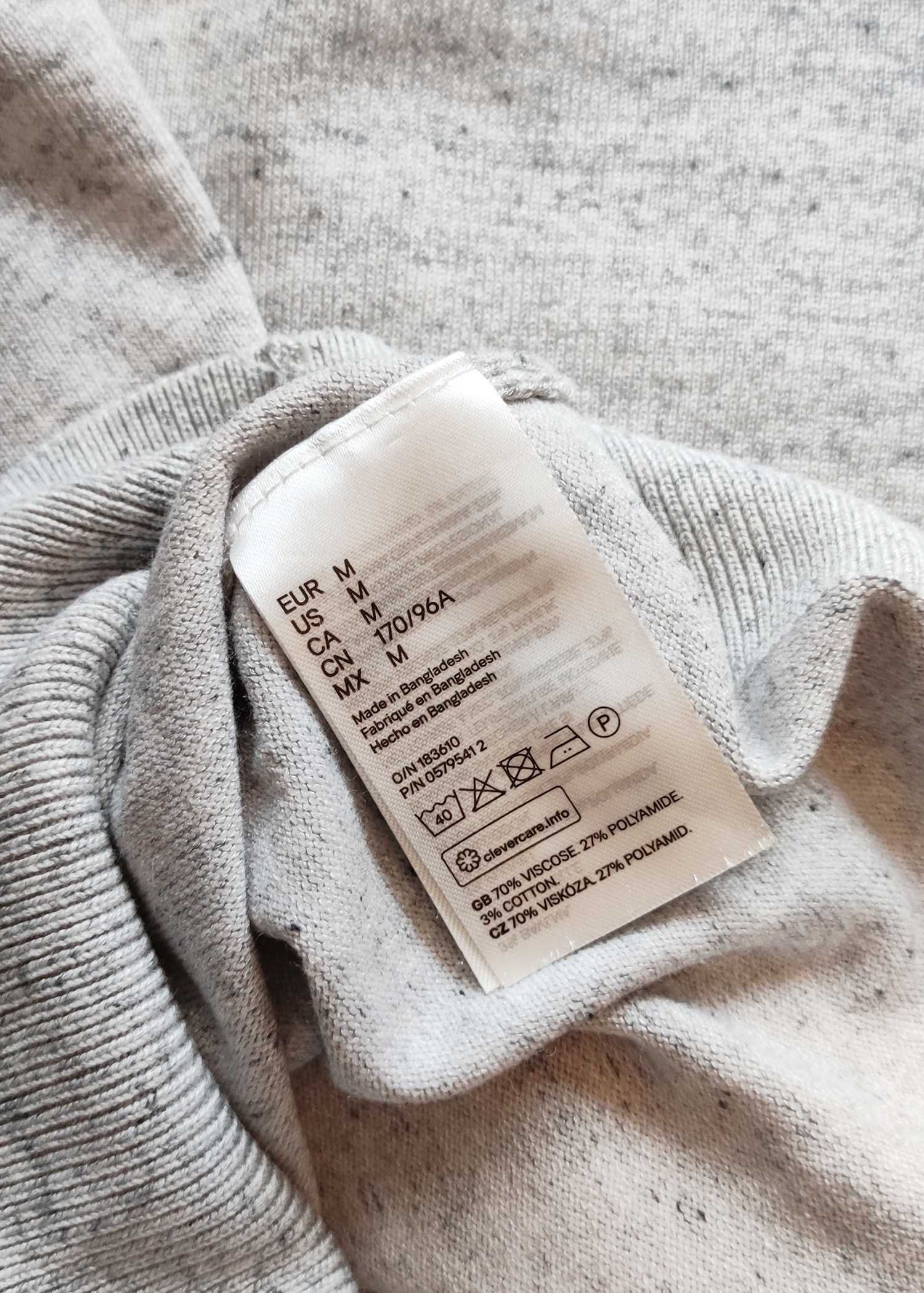 Sweter sweterek rozpinany guziki szary melanżowy H&M wiskoza wiskozowy
