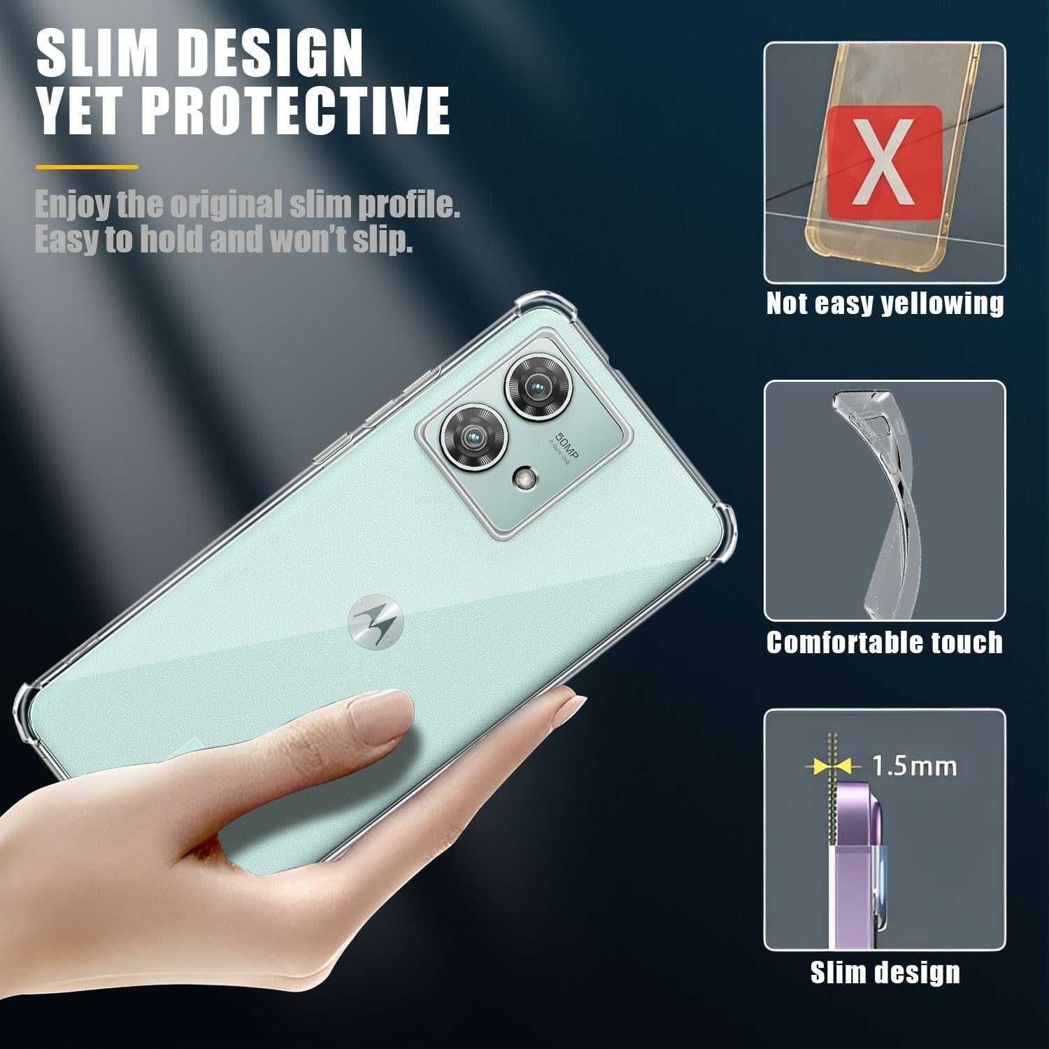 Etui plecki Holilo do Motorola Edge 40 Neo przezroczysty