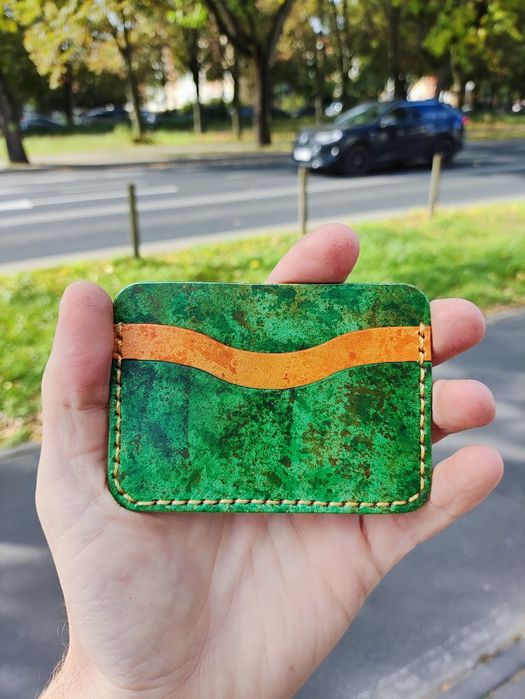 Cardholder DEM/2 dwukolorowy ręcznie skórzany