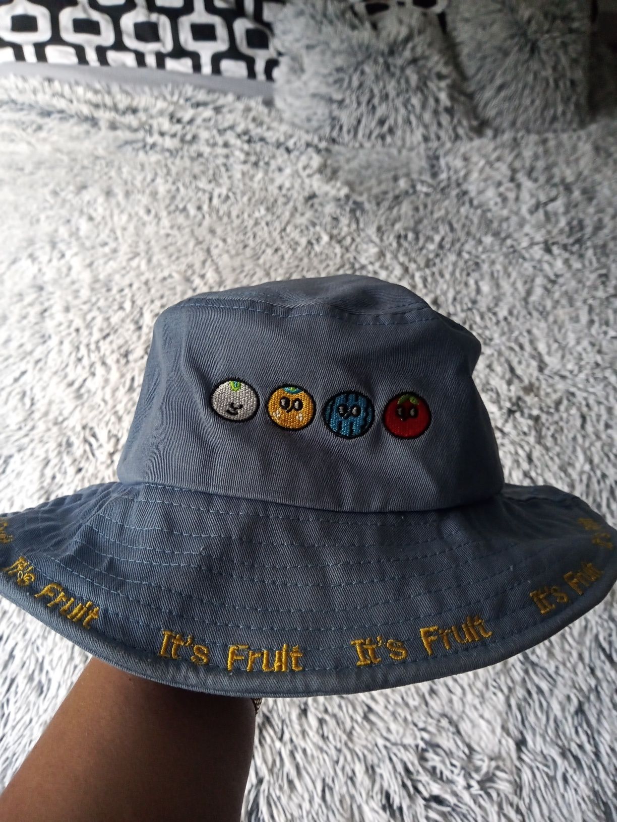 Kapelusz letni wakacyjny a'la jeans emotki fruit