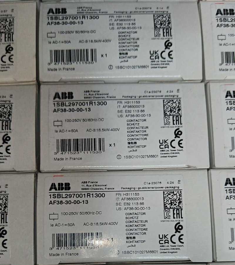 Контактор ABB AF38-30-00-13, 38А-18.5 кВт. 24-60V або 100-250V AC/DC