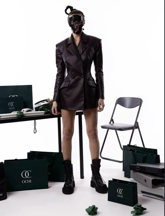 Шкіряний жакет бордовий новий Ochi est очі розмір S