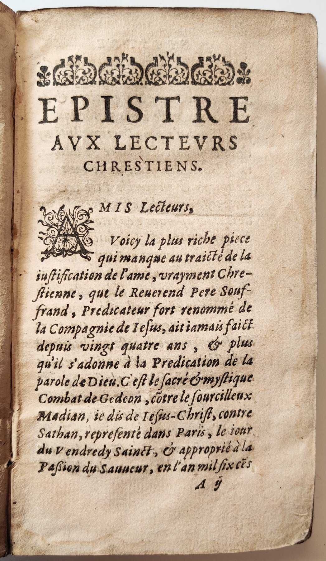 Livro com mais de 400 anos (1616), sobre a figura bíblica de Gideão.