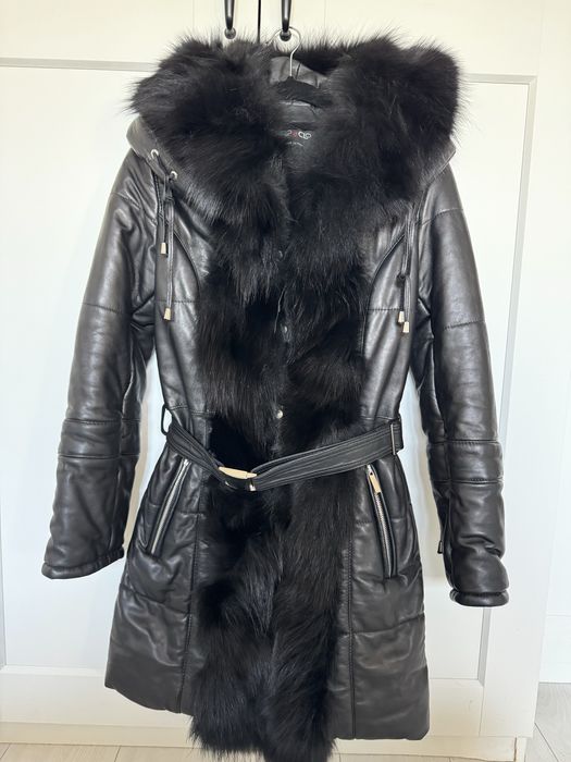 Skórzany płaszcz Flo&Clo xs-s włoski nowy