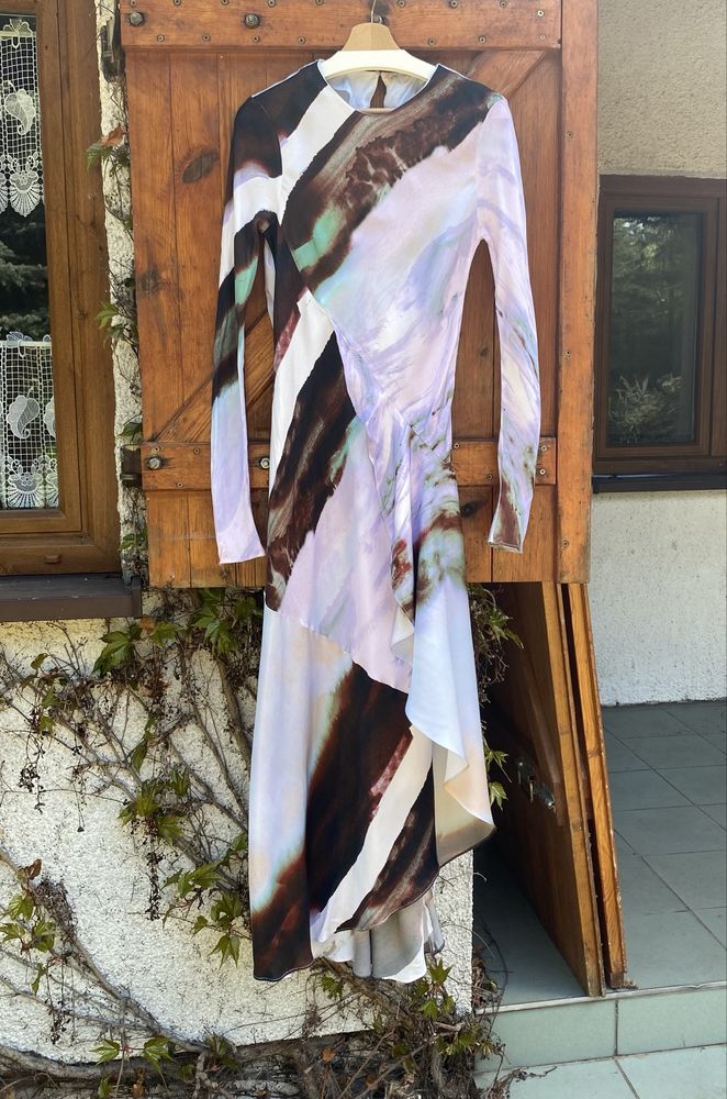 Suknia maxi wieczorowa falbana Asos M