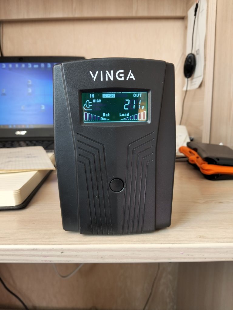 Пристрій безперебійного живлення Vinga LCD 800VA plastic case with USB