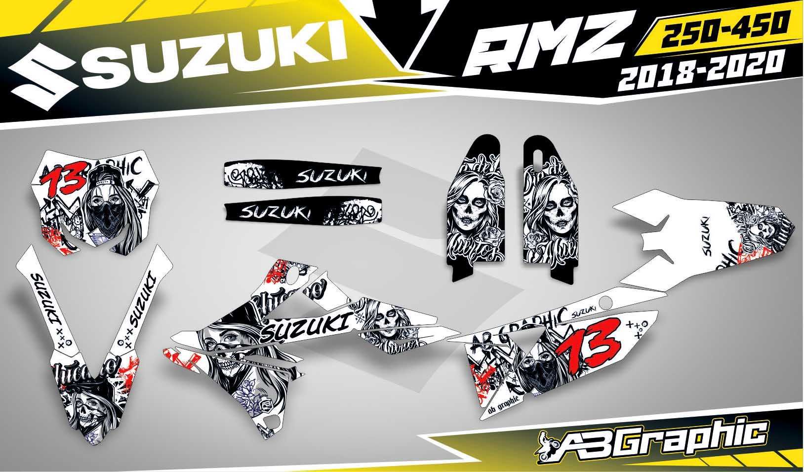 Наклейки Графіка Suzuki RM RMZ RMX DRZ DR 85 125 250 350 400 450 650