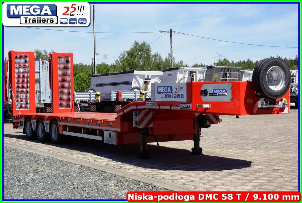 Mega Niskopodwozie 3 osie, 58 T DMC, dł. 910 cm, oś skrętna !!!  VAT i koszty TERAZ ! Niskopodłoga, najazdy i wciągarka hydruliczne !!!