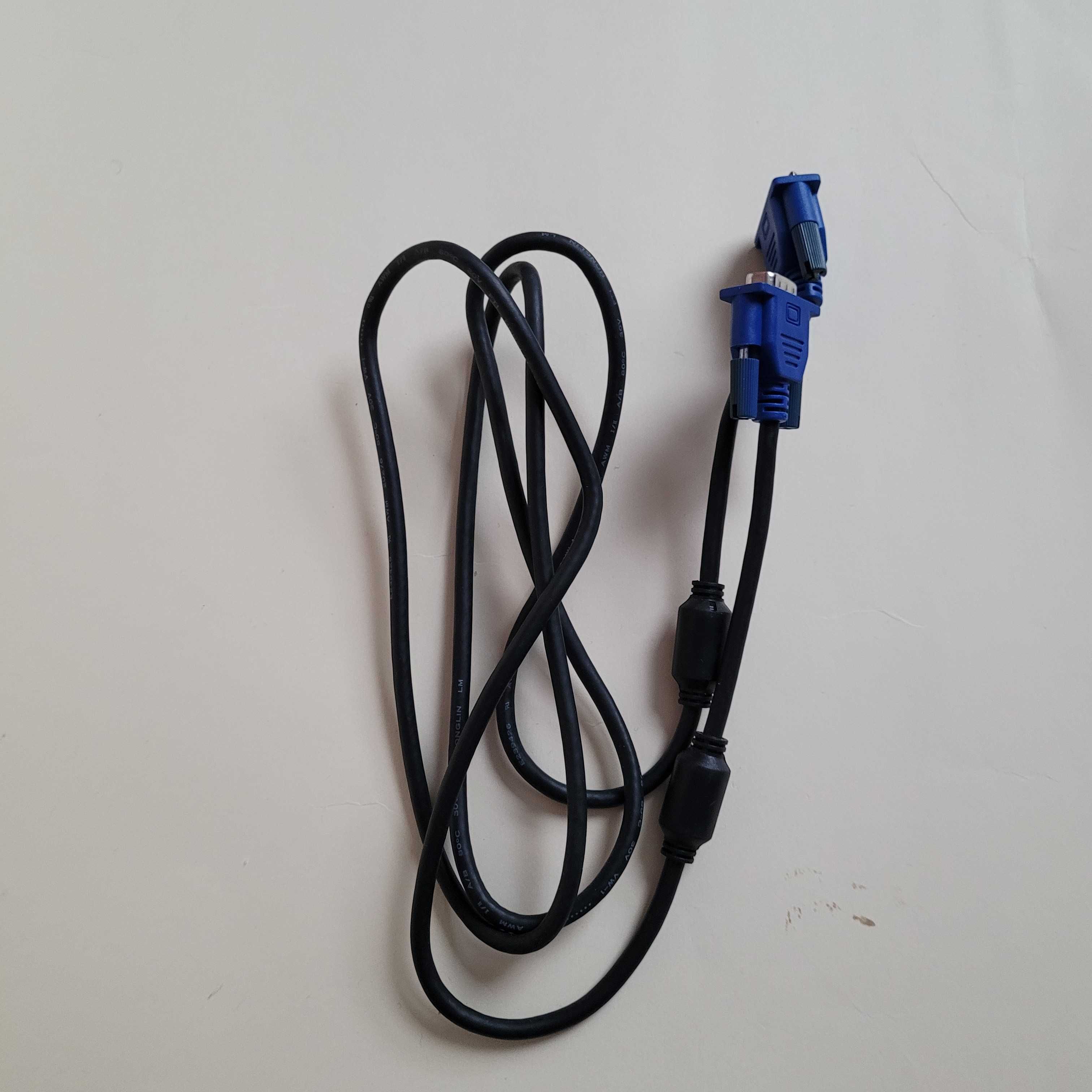 Kabel VGA D-SUB monitor - karta graficzna; 1,8 m długości.