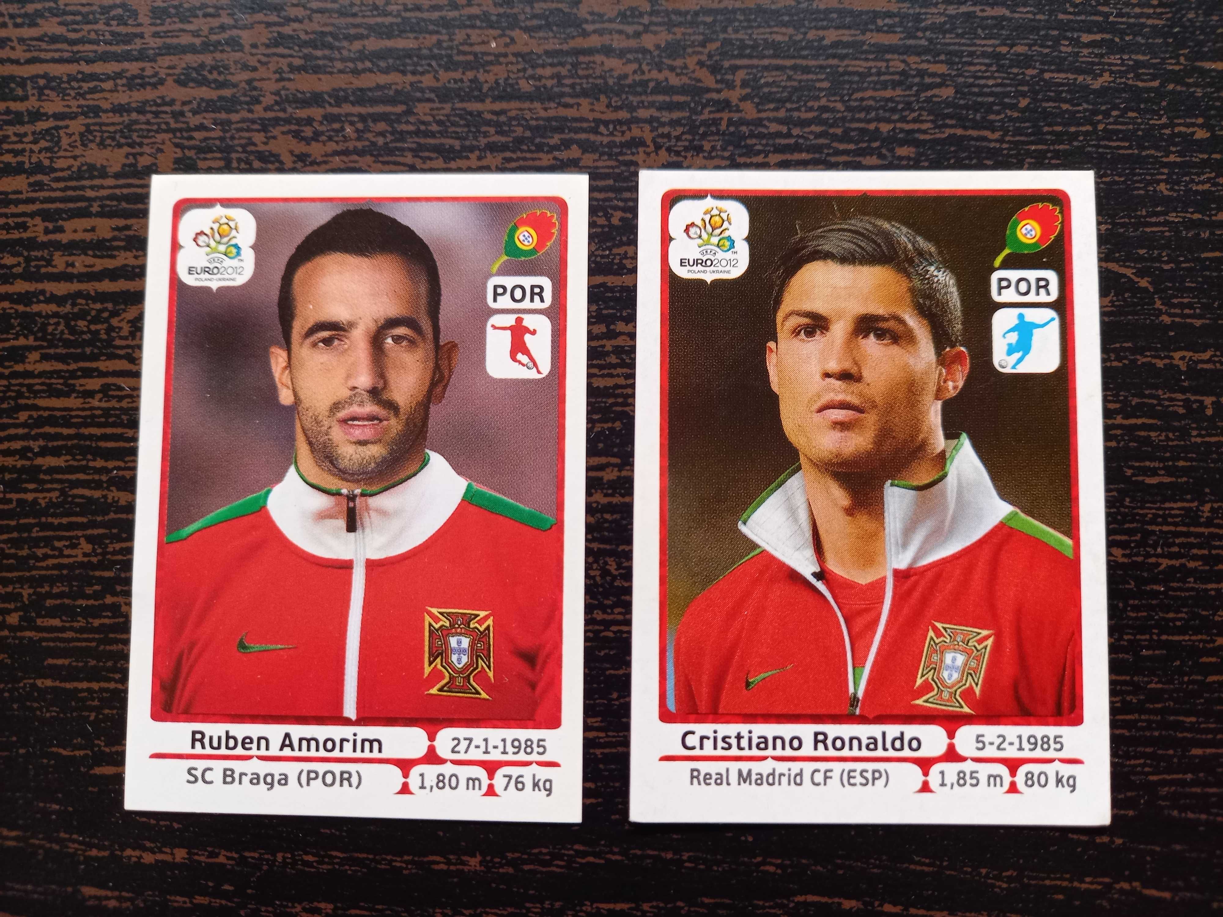 Cromos futebol Cristiano Ronaldo+Ruben Amorim(UEFA Euro 2012)Panini