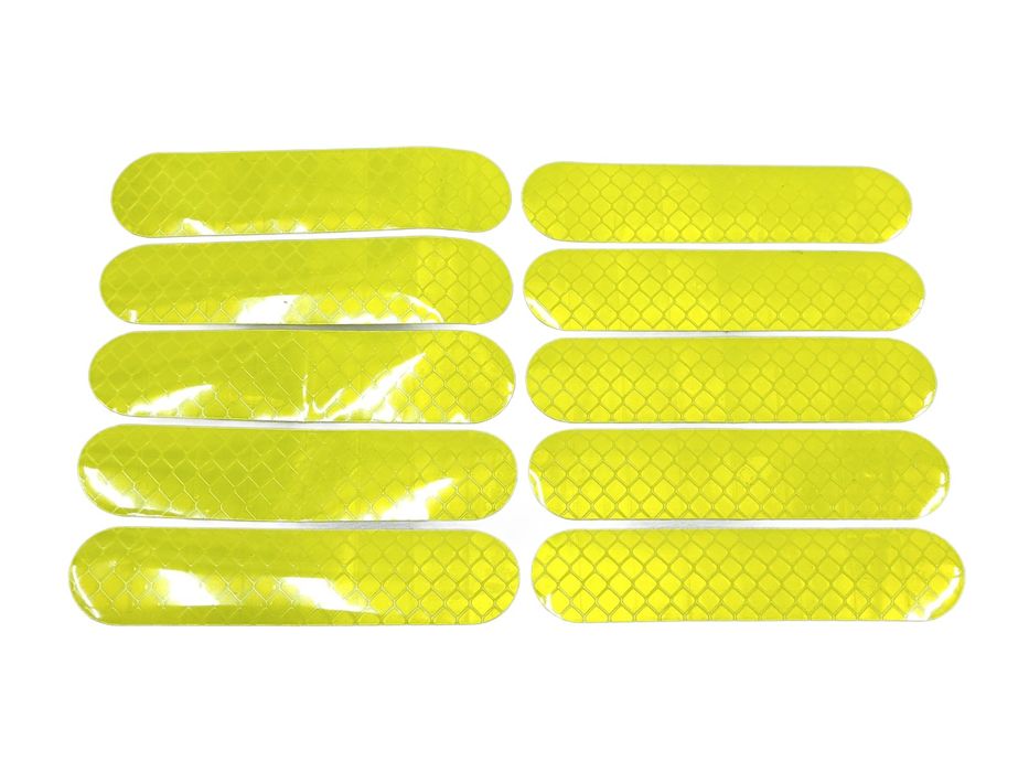 NOWE Paski odblaskowe naklejki seledynowe 10 szt. samoprzylepne