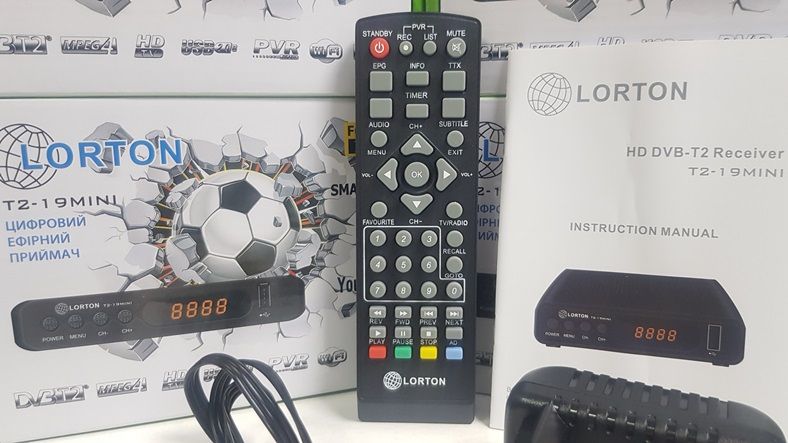Тюнер Т2 приемник приставка Т2 DVB-T2 LORTON T2-19 HD MINI 12V DVB-T2