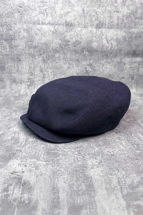 Kaszkiet Thomas Farthing granat navy len bakerboy retro peaky blinders