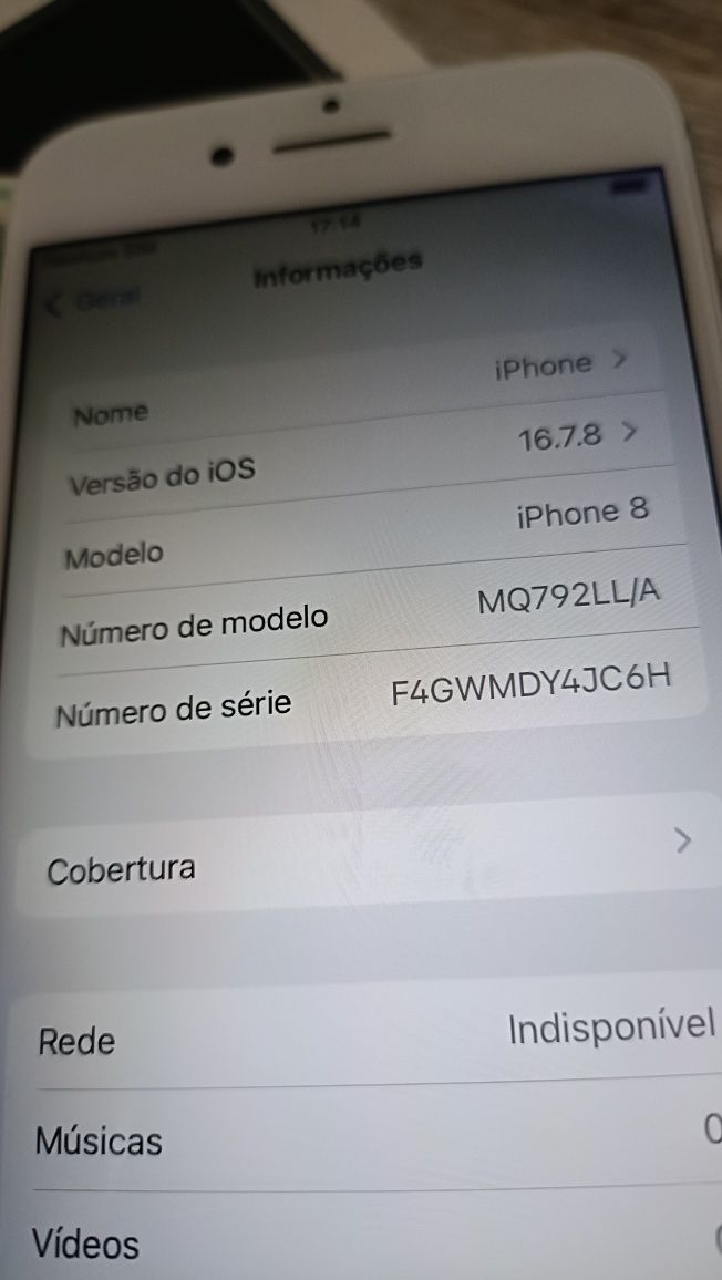 iPhone 8 impecável desbloqueado bateria 100%