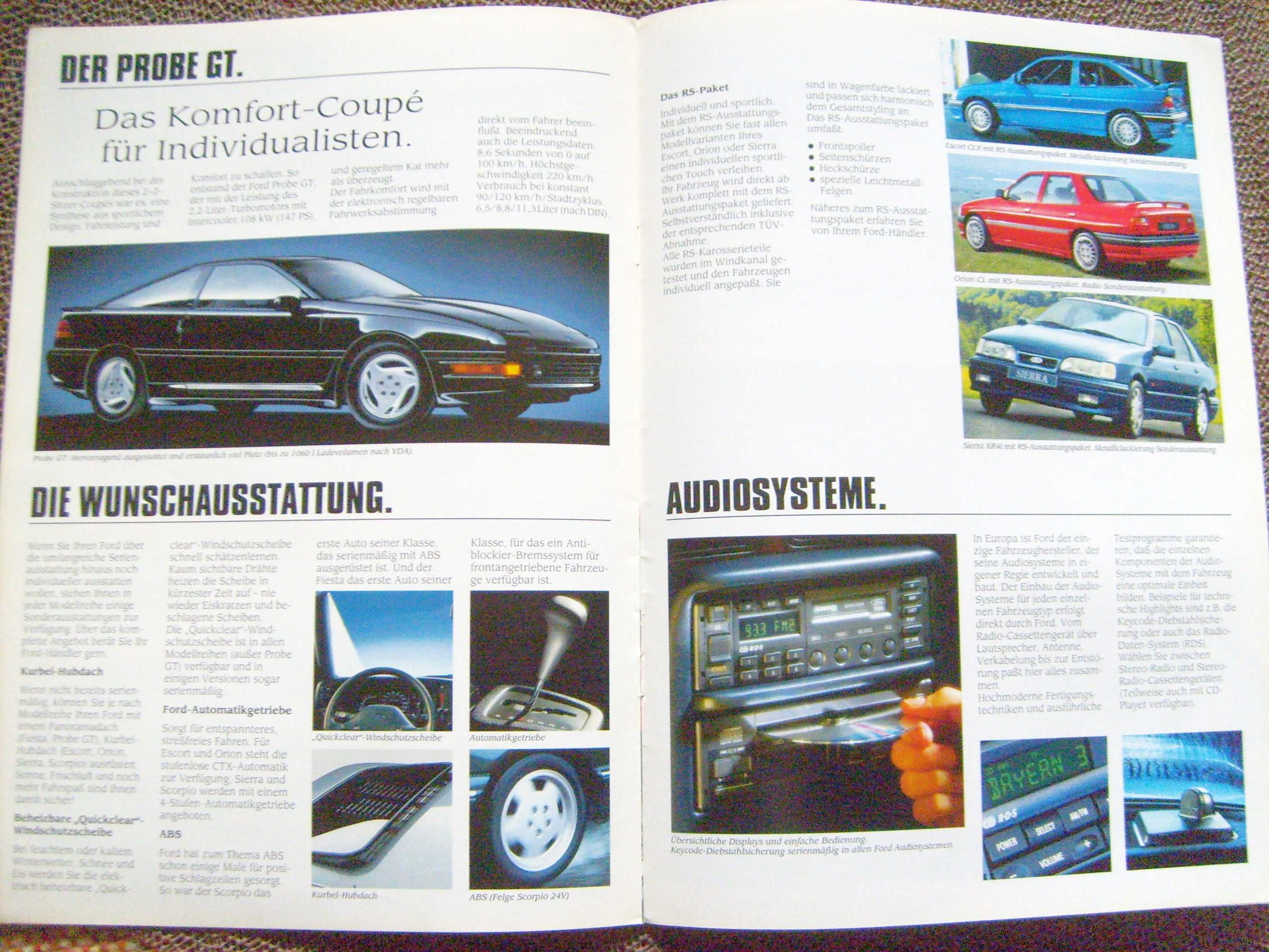 FORD PROGRAMM 1991 / prospekt katalog Sierra Scorpio Probe... ! (2)