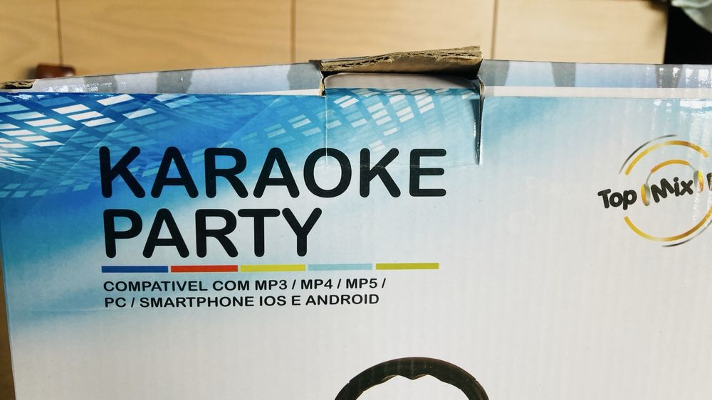 Karaoke party com microfone
