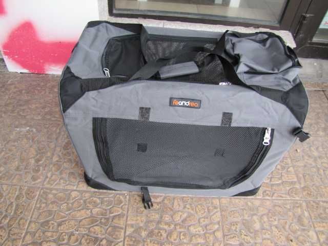 Transporter dla psa skrzynia torba FEANDREA 60x40 cm szara