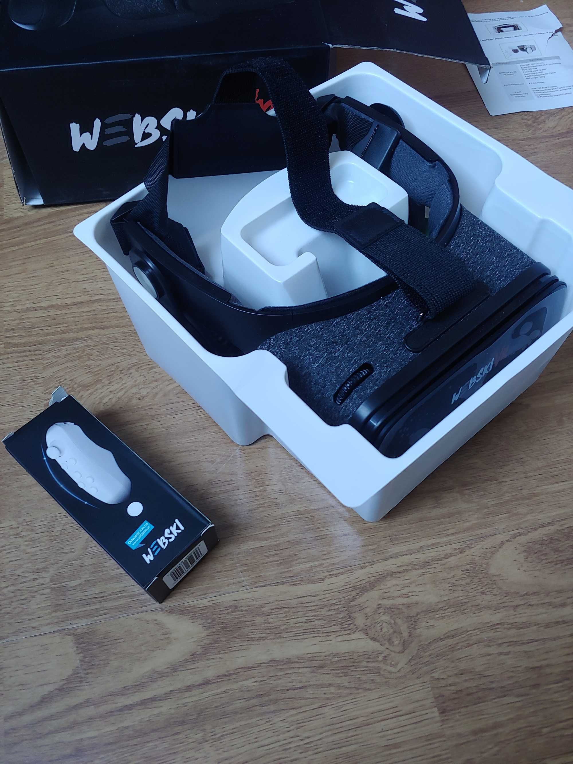 Gogle Okulary Wirtualne VR 360 +Słuchawki Gamepad