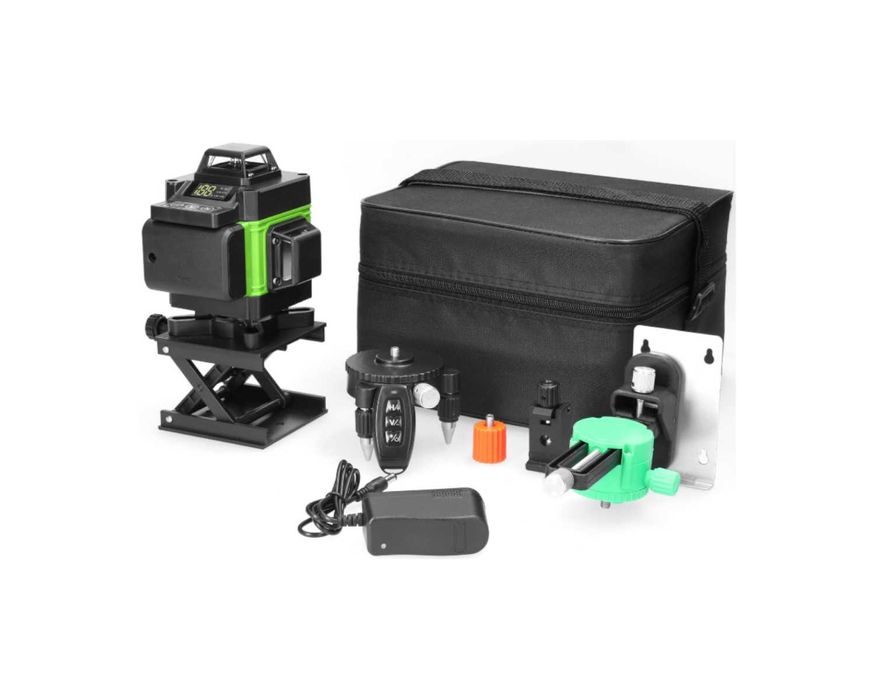 PRECYZYJNY Laser 4D 16 Linii Zielony Statyw 120CM ZESTAW Pilot Torba