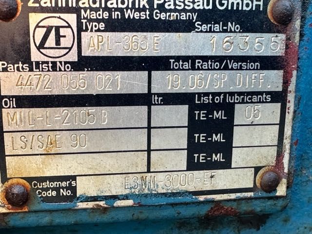 Ford 8830/TW35 most napędowy zf do ciągnika przedni