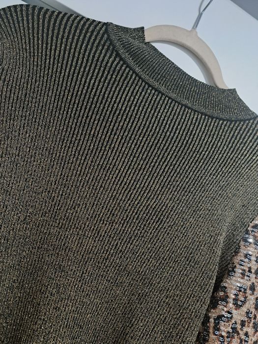 Bluzeczka prążek połączenie zlota panterki s,m,l,xl