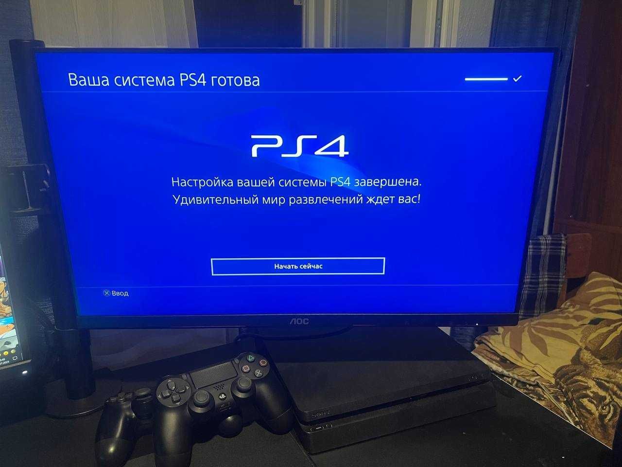 PlayStation 4 Slim 1TB Black (CUH-2208B) + ДВА ГЕЙМПАДА PS4