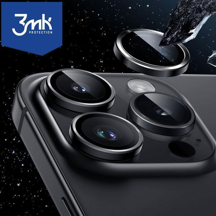 Szkło hartowane 9H do iPhone 15 Pro Max na obiektyw telefonu 3mk Lens