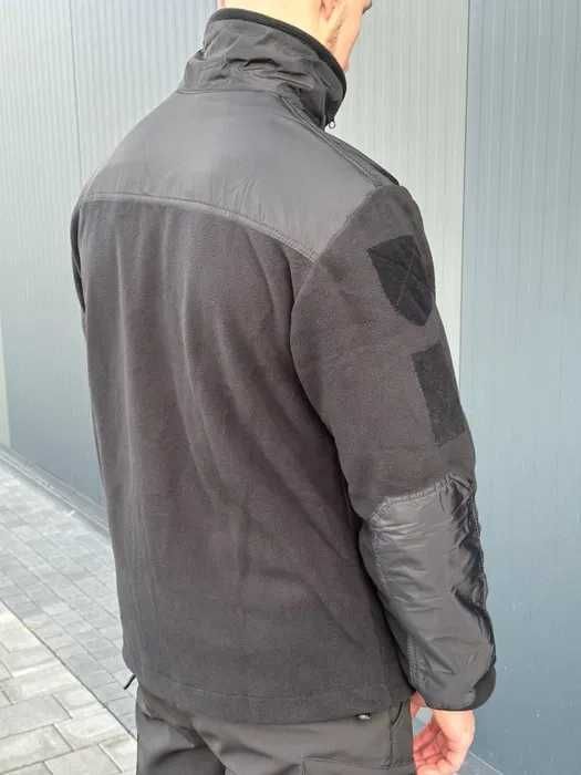 Військова чорна фліска ЗСУ тактична чорна флісова кофта 46-60р