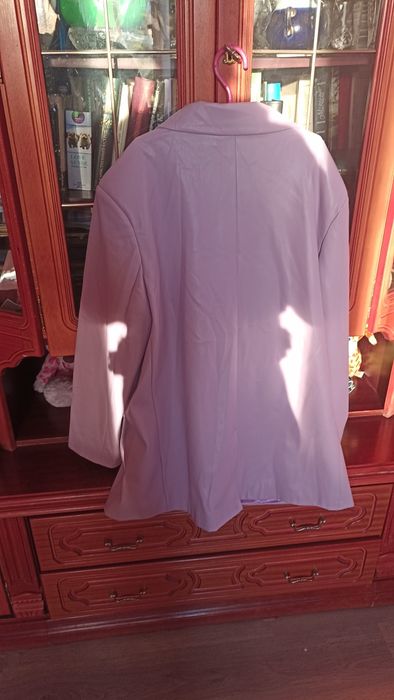 Костюм с юбкой экокожа L