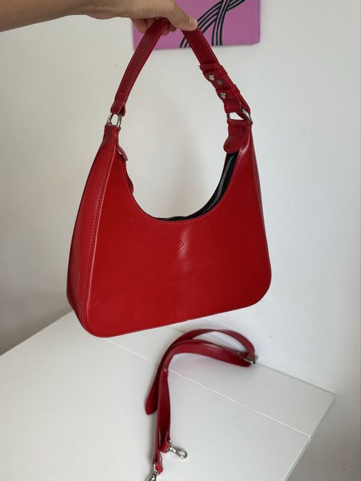 Червона шкіряна сумка boorbon