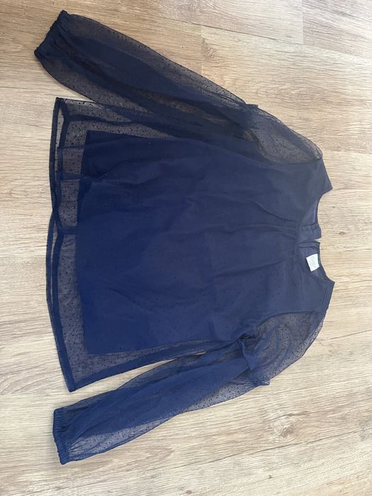 Elegancka granatowa bluzka 140 smyk