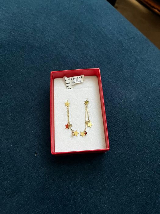 Złote kolczyki 585-gwiazdki