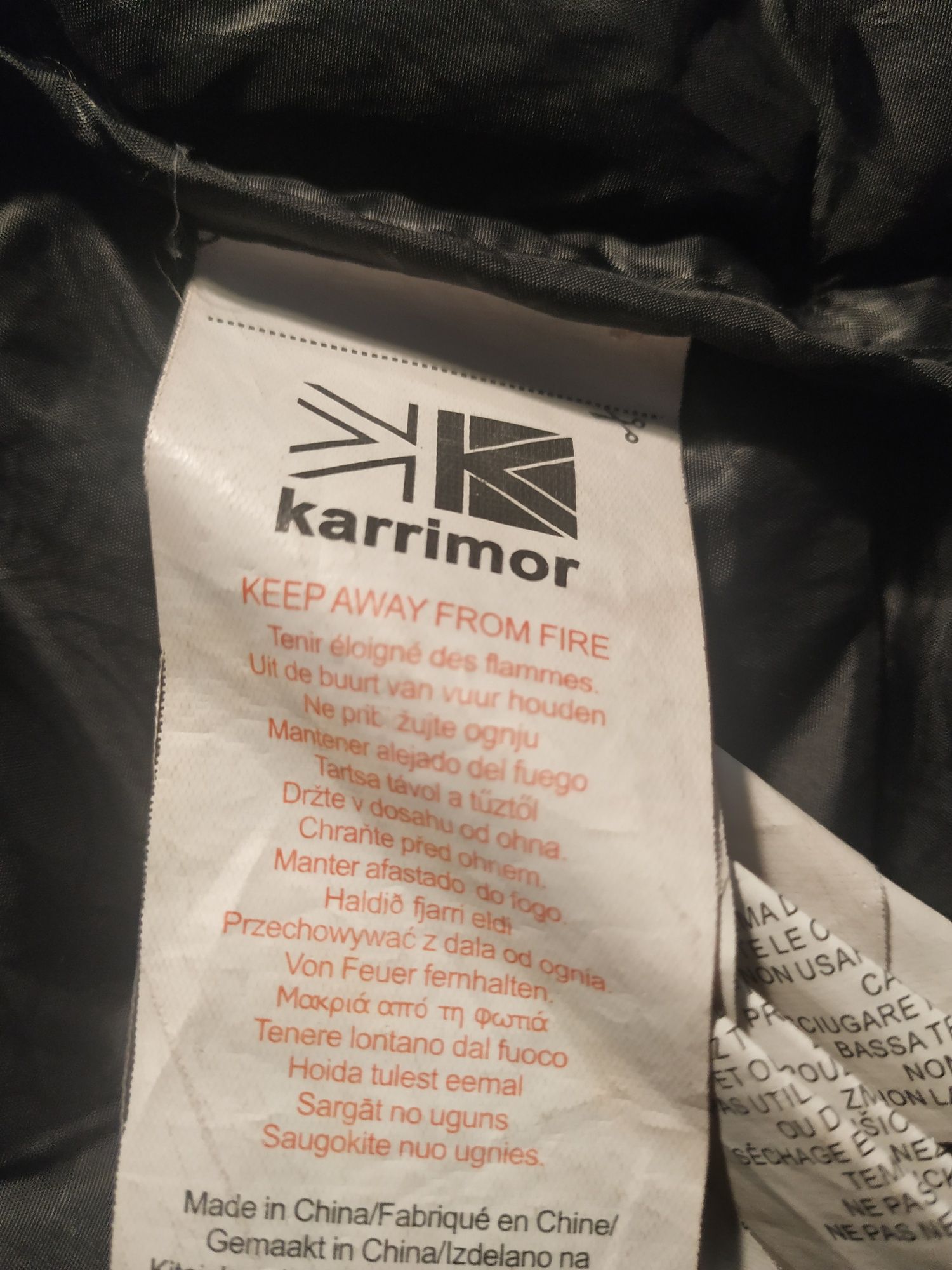 Długi czarny płaszcz puchowy karrimor  r 40