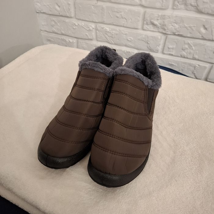 Brązowe buty damskie sniegowce botki