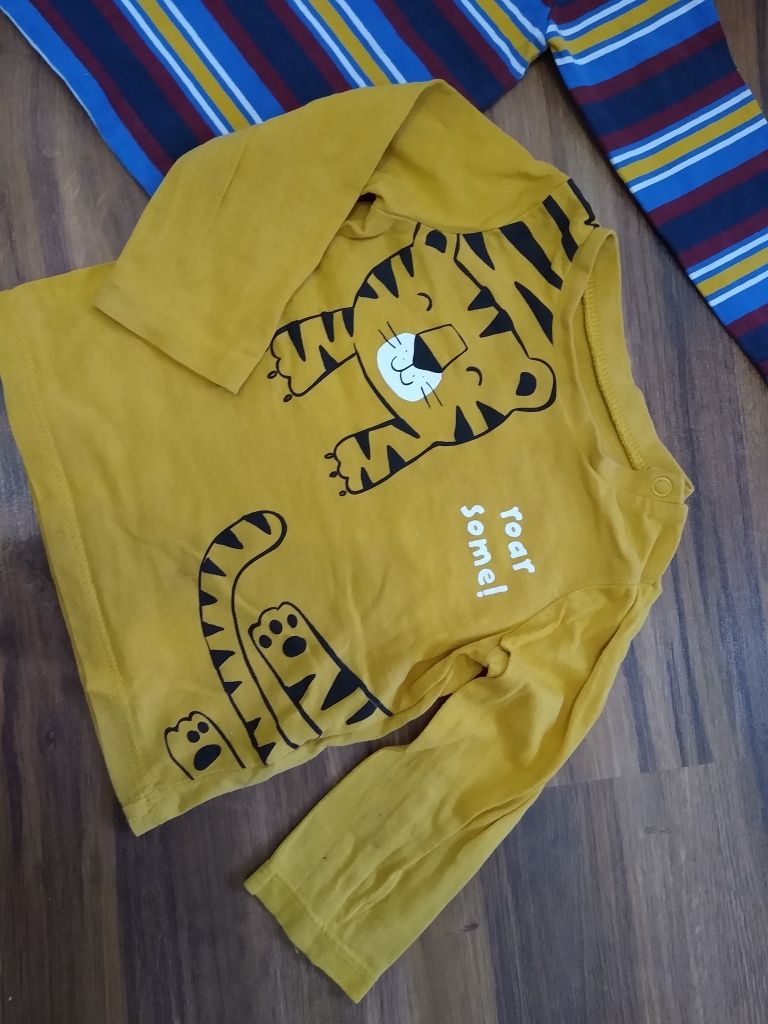 68 Bluza bluzka bluzeczka dla chłopca paski tygrys 68 zestaw