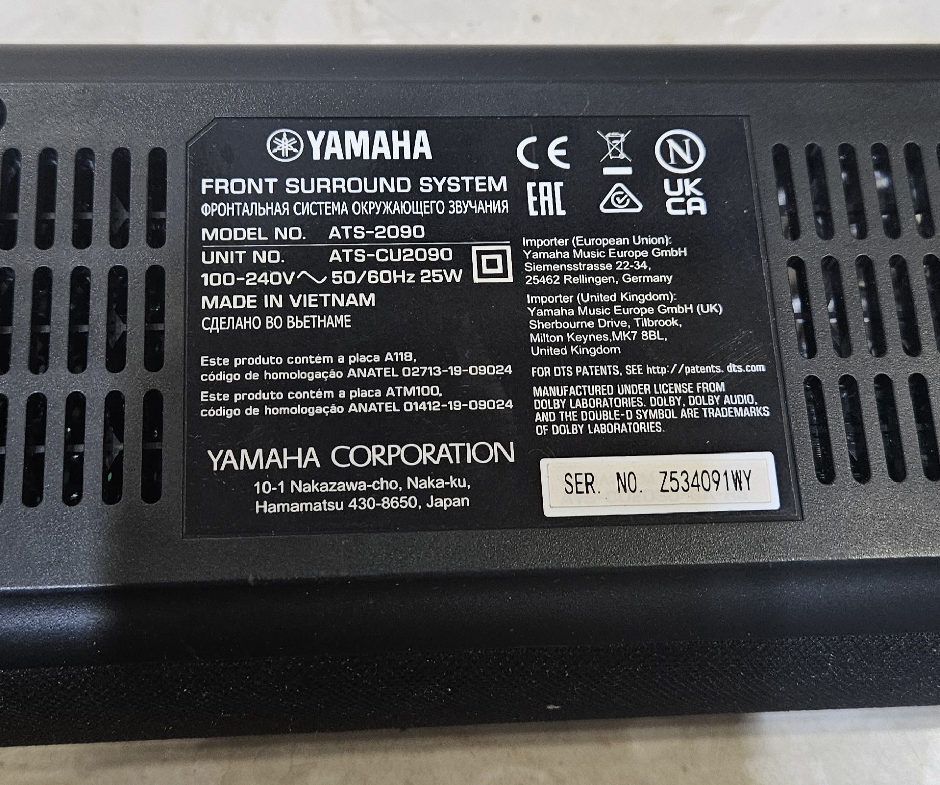 1310/25 Soundbar Yamaha ATS-2090