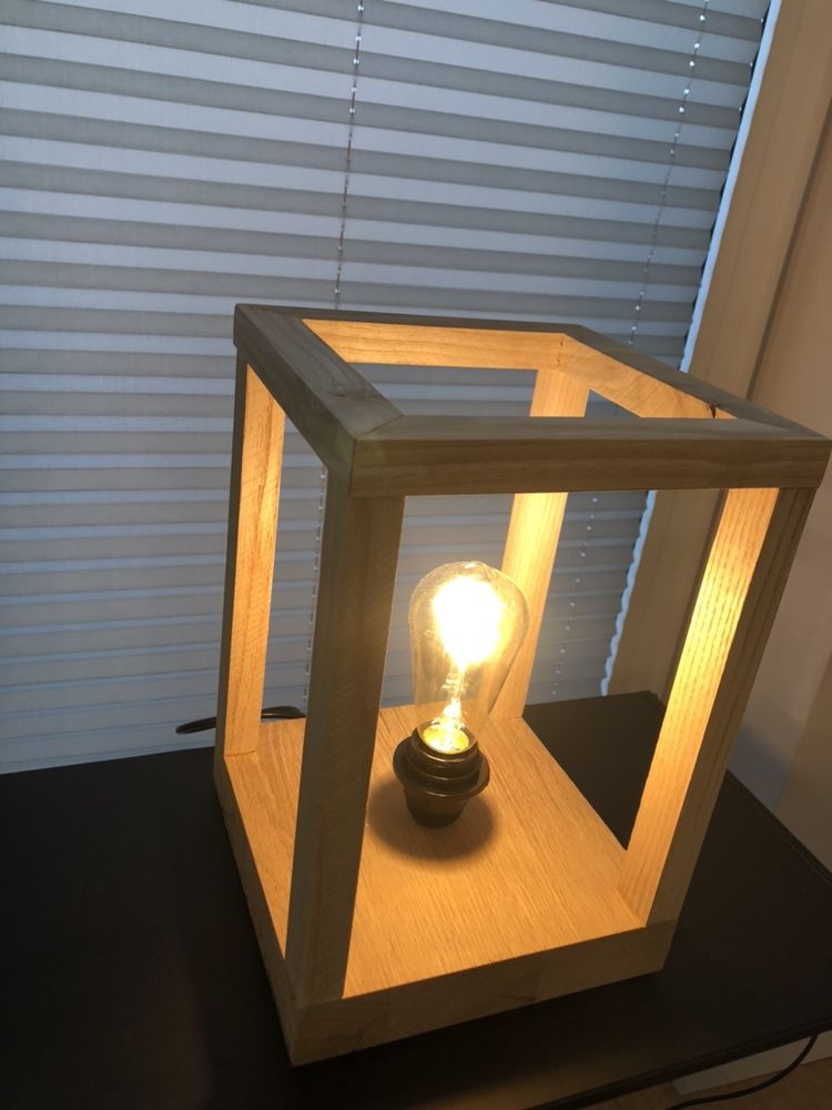 Lampa loft drewno industrialna skandynawska LED edinson
