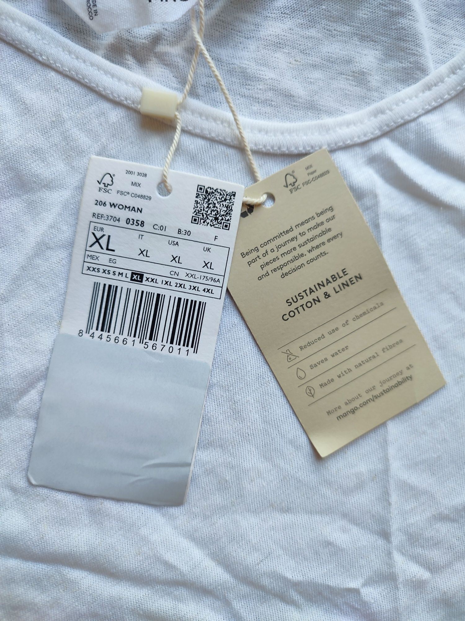 NOWY top koszulka bawełna len Mango roz. XL