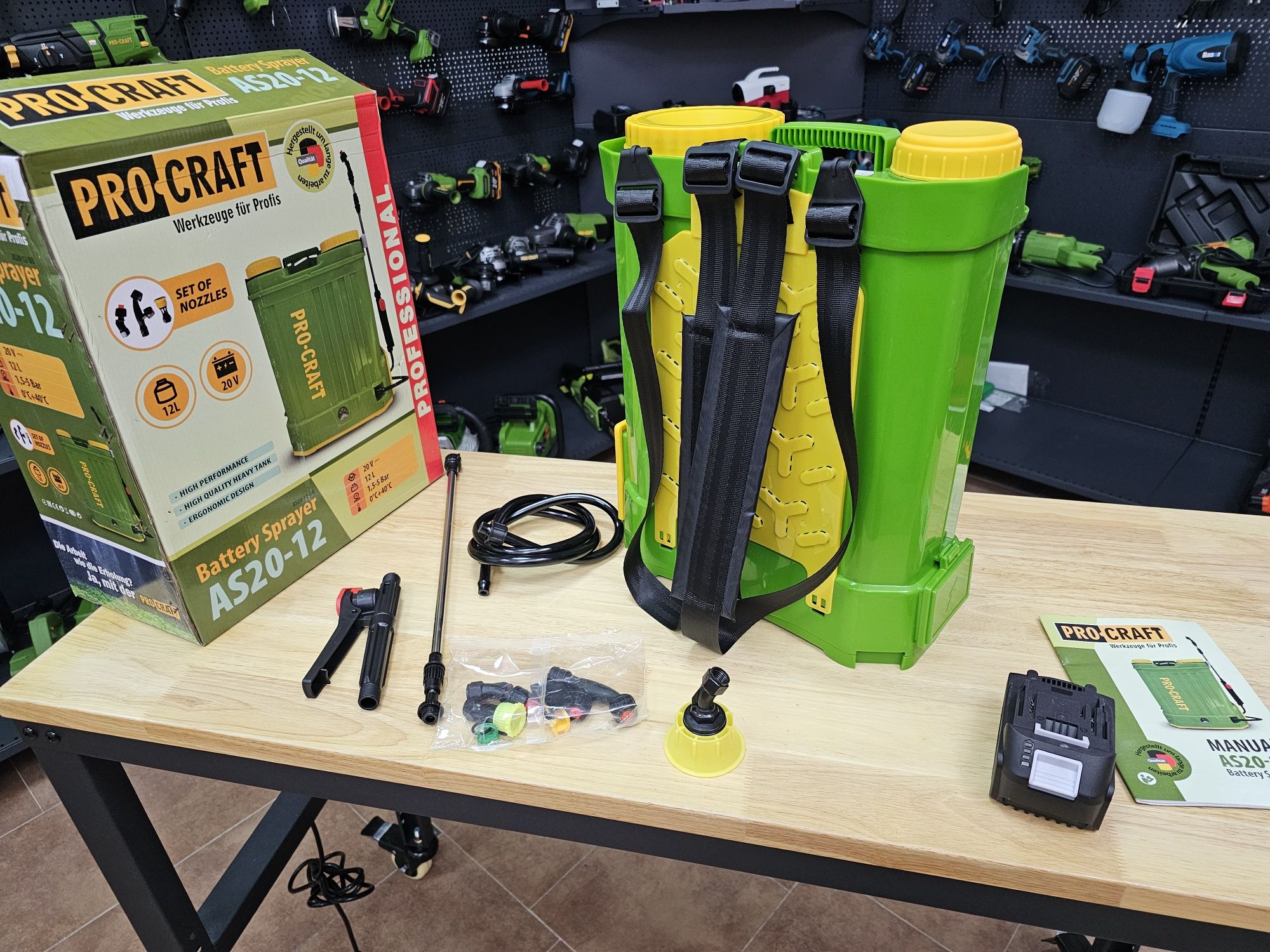 20V 12л. Аккумуляторный опрыскиватель Procraft AS20-12 Гарантия 36мес