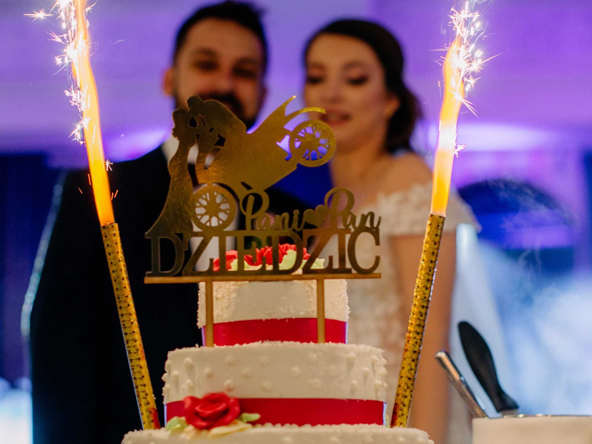 Topper na tort weselny Ozdoba na tort ślubny