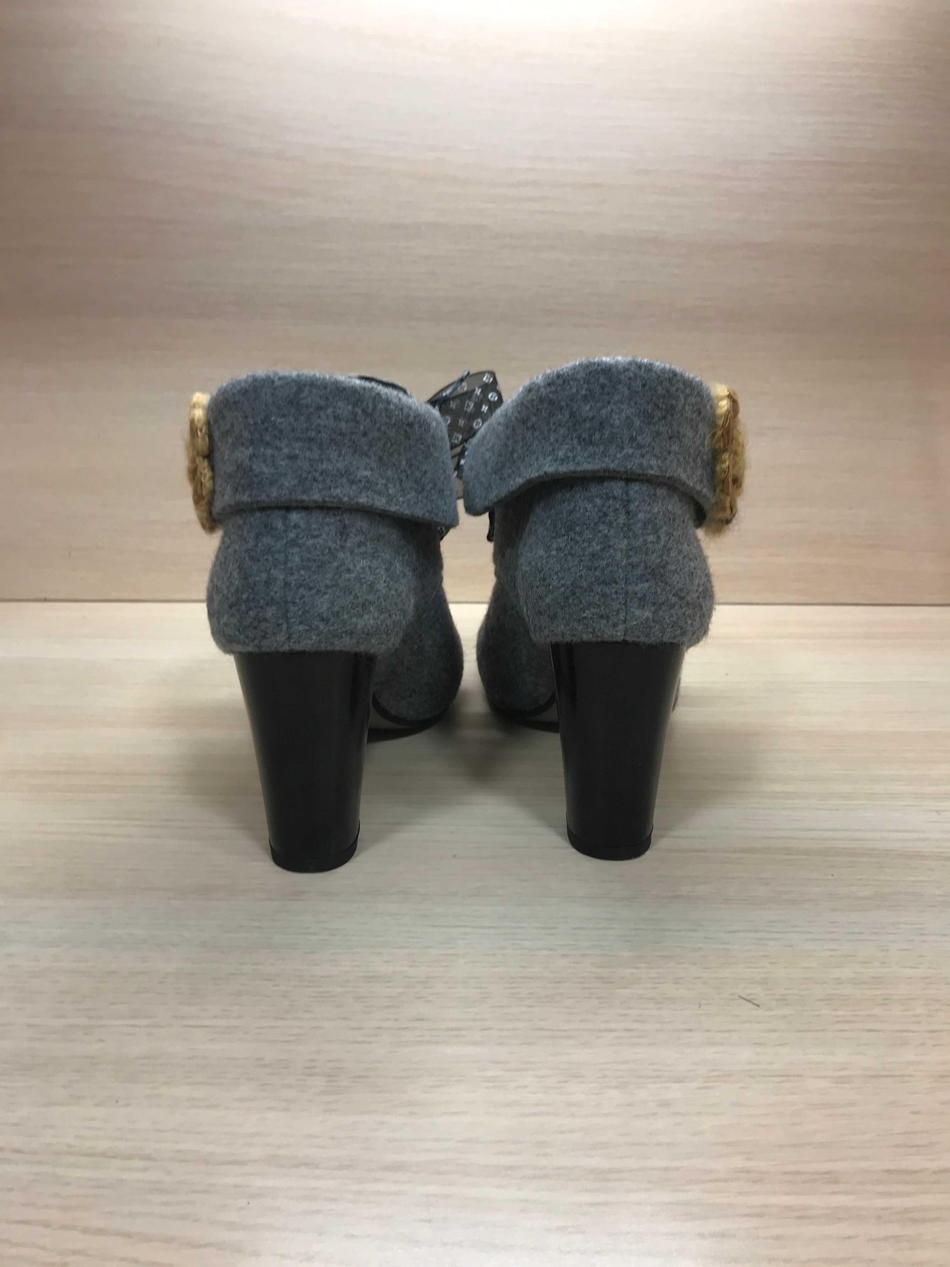 Cudowne botki r. 40 z filcu pumps półbuty na słupku 8,5cm obcas Pin up