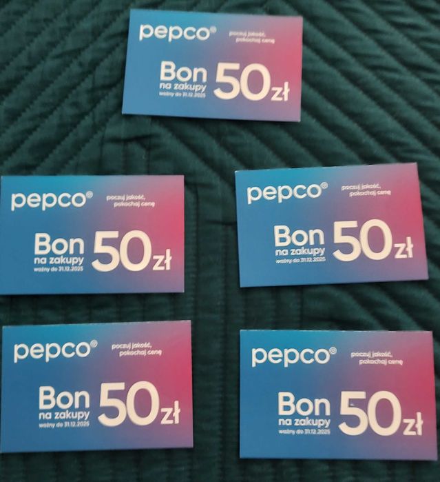 Bon podarunkowy 5 x 50 zł do PEPCO, okazja