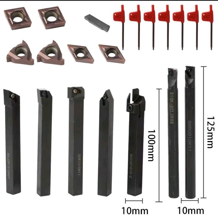 Conjunto de 7 Ferros 12mm (7 Inserções) p/ Torno