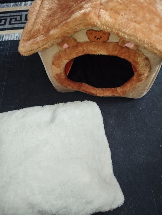 Ciepła zimowa pluszowa buda dla psa kota kojec