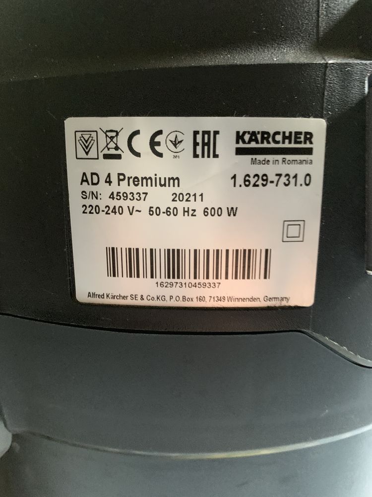 Karcher do kominka AD 4 premium na gwarancji