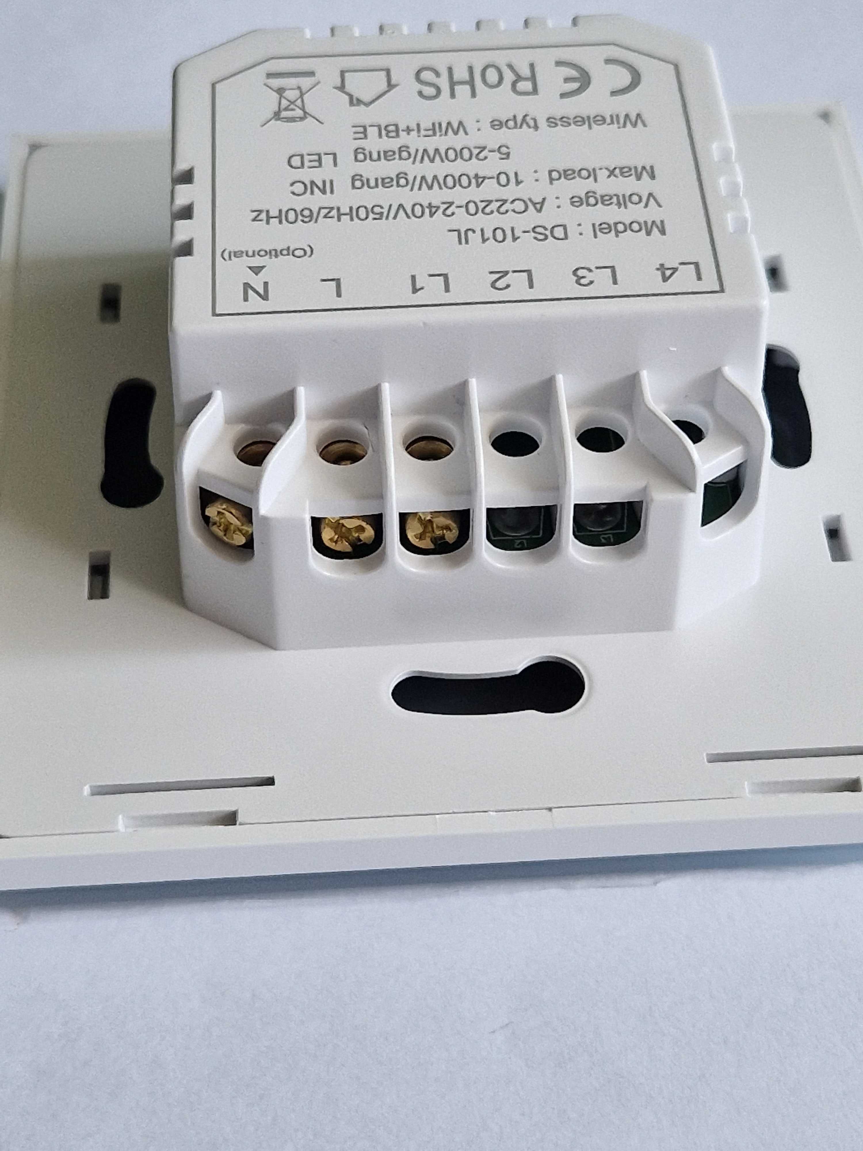 Dotykowy włącznik światła WiFi szklany pojedynczy - biały