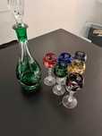 Licoreira com 6 copos de cristal