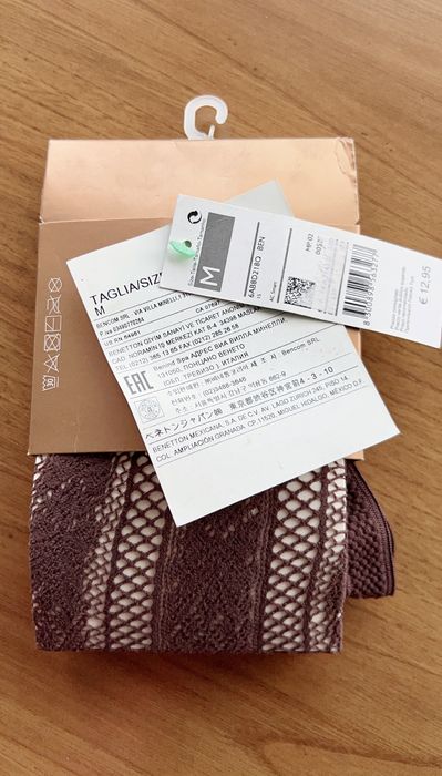 Collants em renda castanho da Benetton