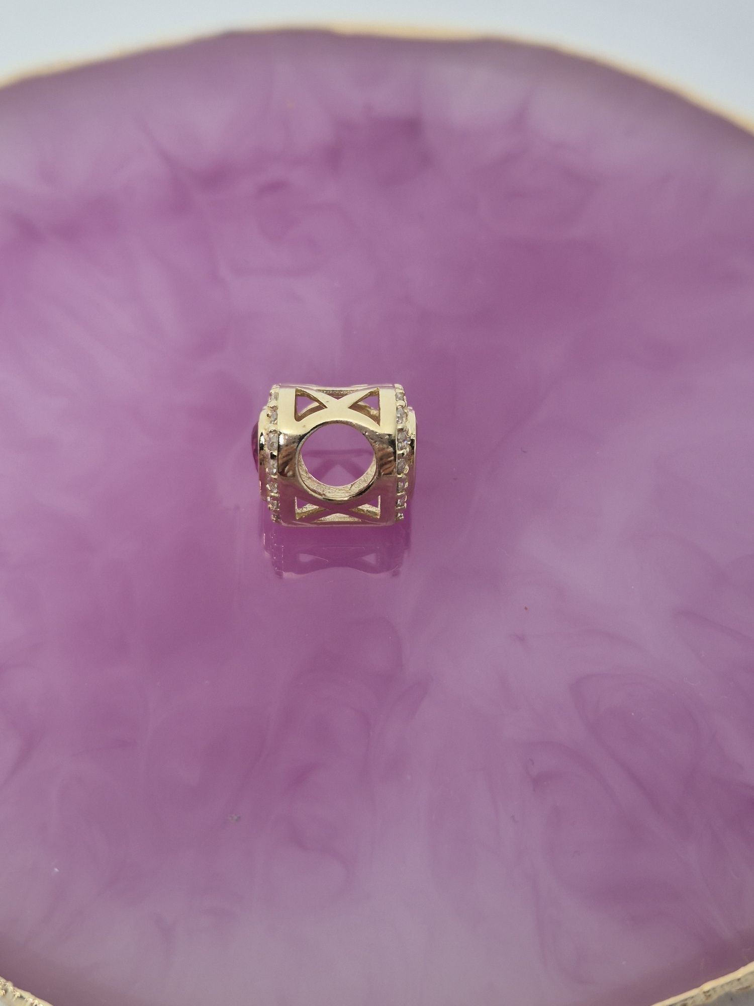 Nowy złoty charms do bransoletek typu Pandora,kolorowe serce
