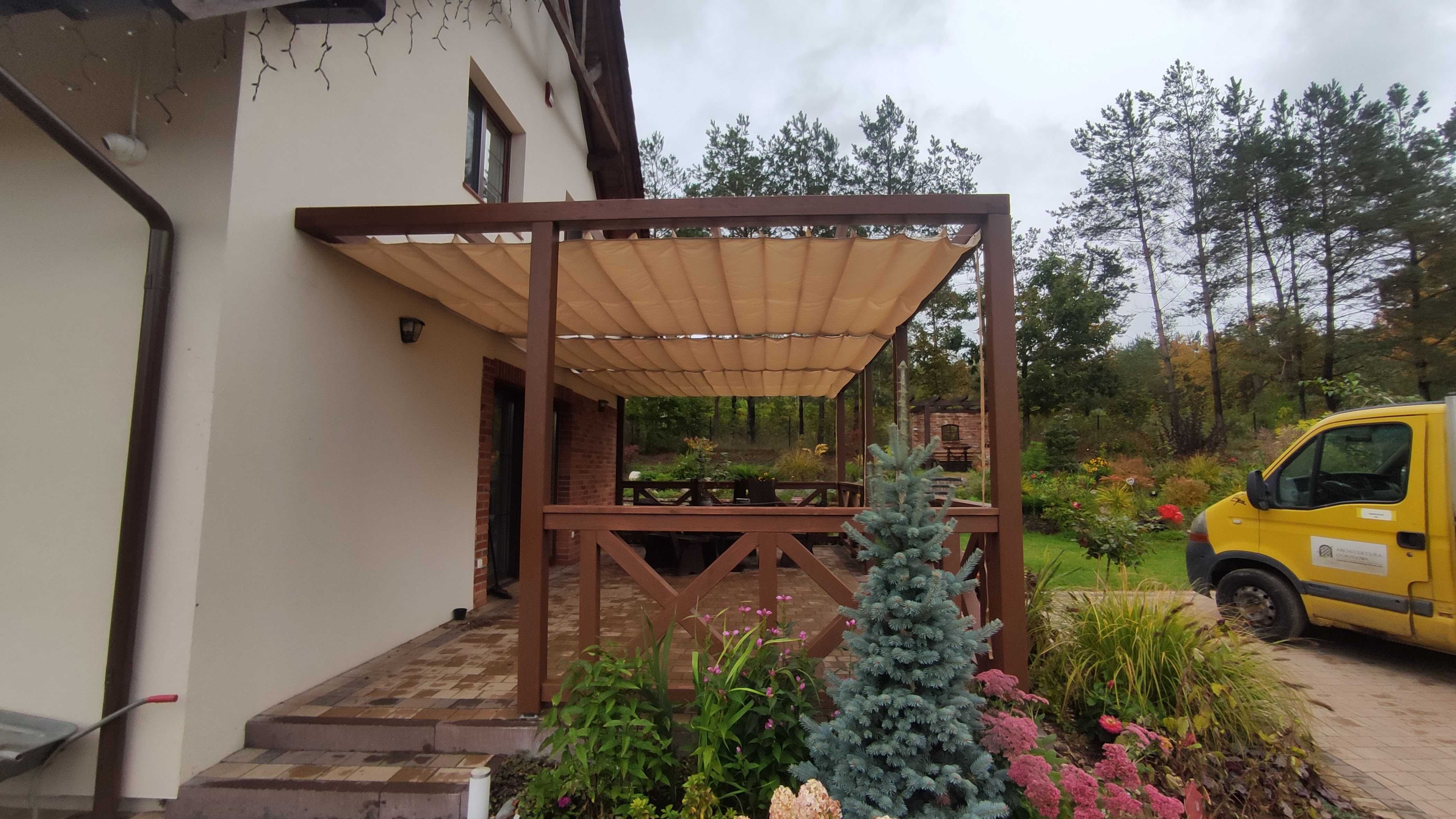 Pergola z roletą rzymską Sulęczyno